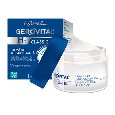 Crema lift hidratanta de noapte H3 Classic, 50 ml, Gerovital