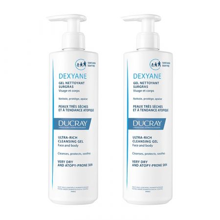 Pachet Gel de curatare ultra-nutritiv Dexyane Ducray, 400 ml + 400 ml, Ducray