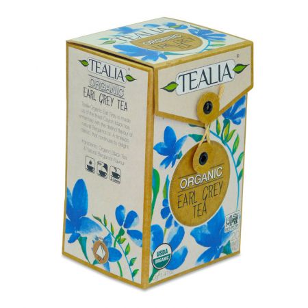 Ceai negru organic Earl Grey (80110-6), 20 plicuri, Tealia