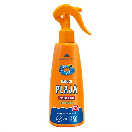 Emulsie plaja rezistenta la apa pentru copii cu ulei de catina SPF 50, 200 ml, Cosmetic Plant