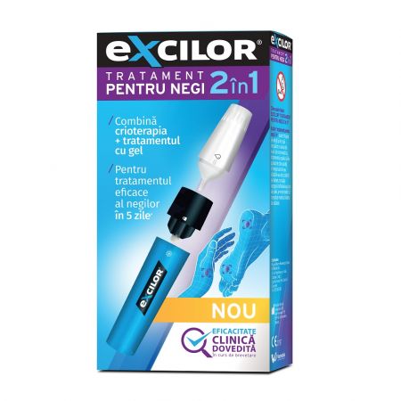 Tratament pentru negi Excilor 2 in 1, 3.3 ml, Magna Pharm