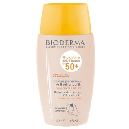 Fluid pentru piele mixta si grasa nuanta Very Light Photoderm Nude Touch, SPF 50+, 40 ml, Bioderma