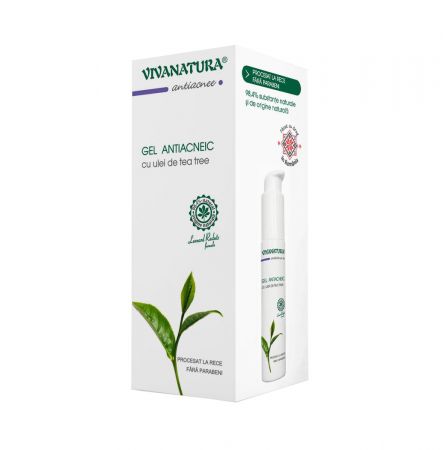 Gel antiacneic cu ulei de tea tree, 50 ml, Vivanatura