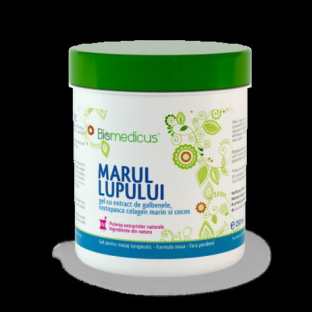 Gel cu extract de Marul lupului, galbenele, rostopasca, colagen marin si cocos,, 250 ml, Biomedicus