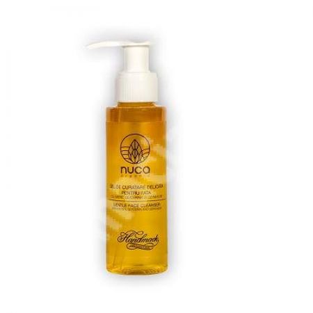 Gel de curatare delicata pentru fata cu miere, glicerina si geranium african, 100ml, Nuca Organic