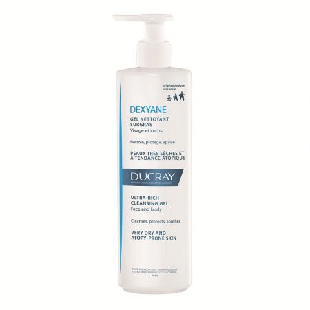 Gel de dus ultra-hranitor pentru fata si corp Dexyane, 400 ml, Ducray