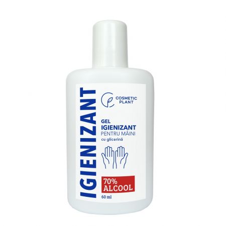 Gel igienizant pentru maini 70% alcool etilic si glicerina, 60 ml, Cosmetic Plant