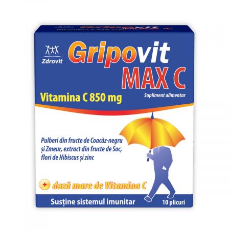 Gripovit Max C, 10 plicuri, Zdrovit