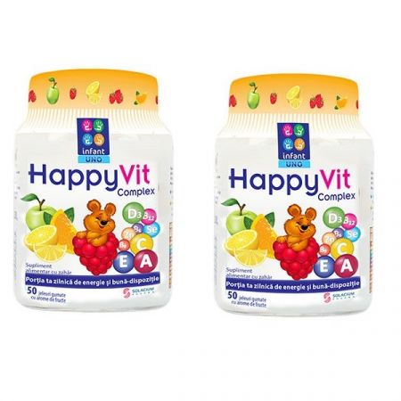 Pachet Happyvit Complex Infant Uno, 50 jeleuri + 50 jeleuri, Solacium