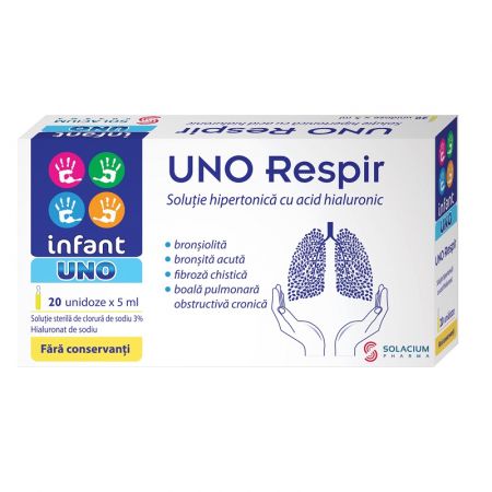 Solutie hipertonica cu acid hialuronic Infant Uno Respir, 20 unidoze, Solacium