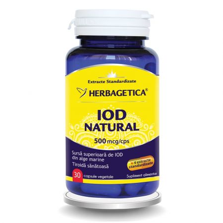 Iod Natural, 500 mcg, 30 capsule, Herbagetica