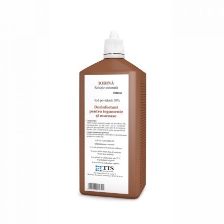 Iodina solutie cutanata, 10%, 1000 ml, Tis Farmaceutic