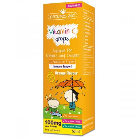 Picaturi Vitamina C pentru copii, 50 ml, Natures Aid