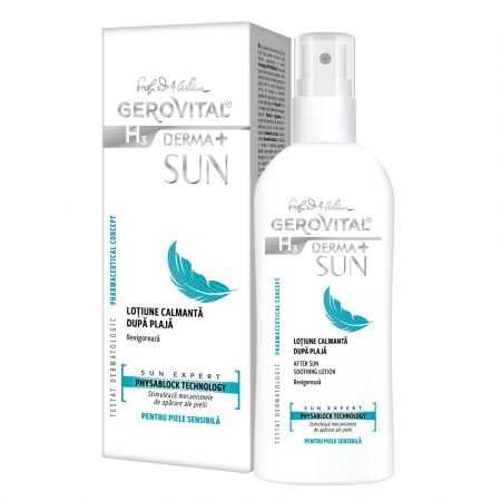 Lotiune calmanta dupa plaja H3 Derma+ Sun, 150 ml, Gerovital