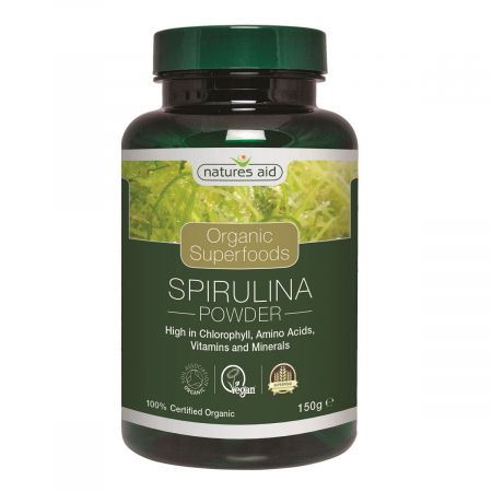 Pudra de spirulina organica, 150 g, Natures Aid