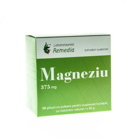 Magneziu 375mg, 20 plicuri, Remedia