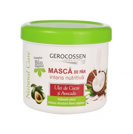 Masca de par intens nutritiva cu ulei de cocos si avocado Natural Care, 450 ml, Gerocossen