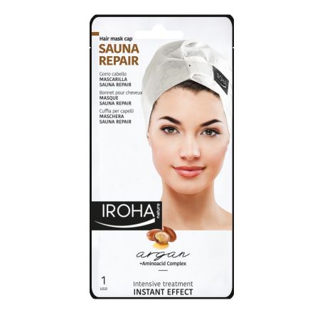 Masca-turban cu efect reparator pentru par, 40 g, Iroha