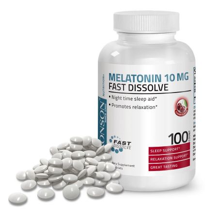 Melatonina 10 mg Cherry flavour, 100 tablete, Bronson Laboratories