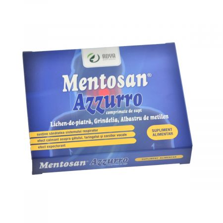 Mentosan Azzurro, 30 comprimate, Adya