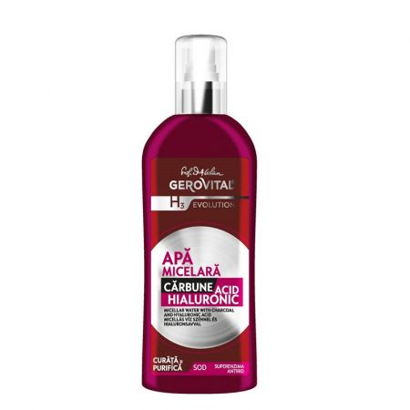 Apa micelara cu carbune si acid hialuronic H3 Evolution, 150 ml, Gerovital