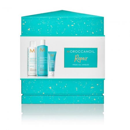 Set Moroccanoil Repair: Sampon 250 ml + Balsam 250 ml + Crema Mending Infusion, 20 ml, Moroccanoil