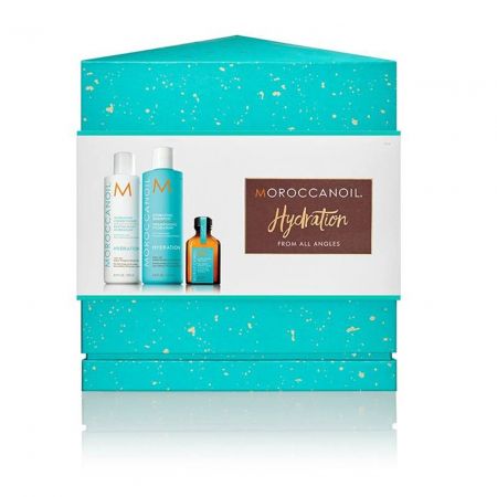 Set Moroccanoil Hydration: Sampon 250 ml + Balsam 250 ml + Tratament 25 ml, Moroccanoil