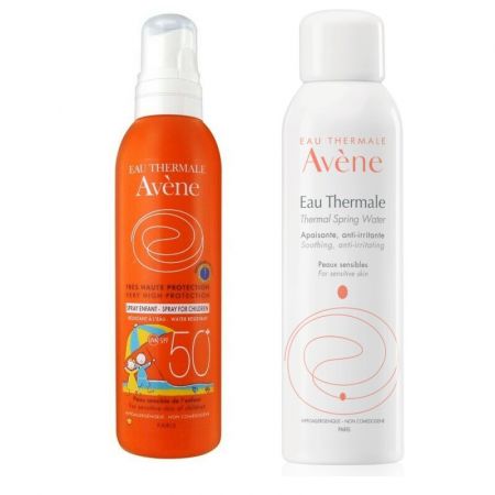 Spray protectie solara pentru copii SPF 50+, 200 ml + Apa termala spray, 150 ml, Avene