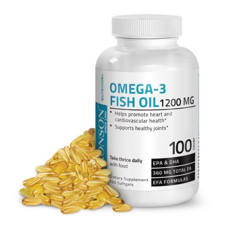 Omega 3 Ulei de peste 1200 mg, 100 capsule, Bronson Laboratories