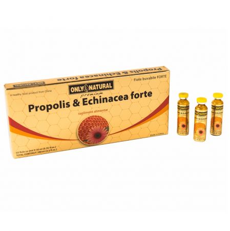 Propolis si Echinaceea Forte, 10 fiole, Only Natural