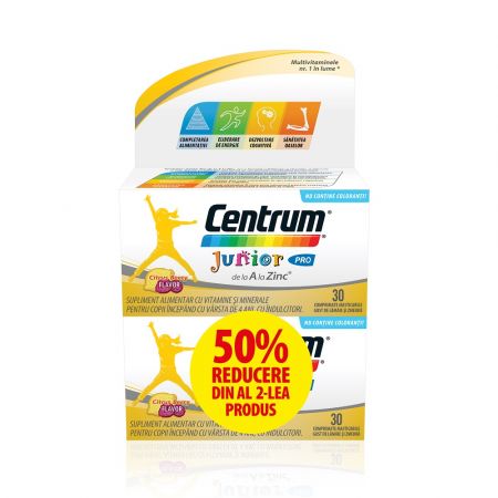 Pachet Centrum Junior A-Z Pro, 30 comprimate + 30 comprimate, Gsk