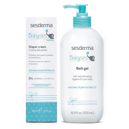 Pachet Crema scutec Babyses, 100 ml + Gel de baie pentru copii Babyses, 500 ml, Sesderma