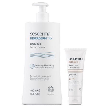 Pachet Lapte de corp Hidraderm TRX, 400 ml + Crema depigmentanta pentru maini cu SPF 30 Azelac RU, 50 ml, Sesderma