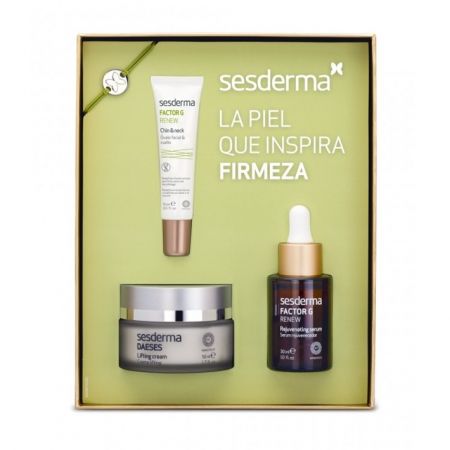 Pachet  Ser cu efect de intinerire Factor G Renew, 30 ml + Crema lifting Daeses, 50 ml + Contur pentru fata si gat Factor G Renew, 15 ml, Sesderma