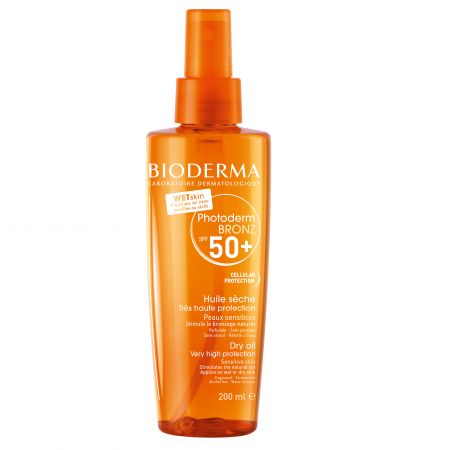 Ulei uscat pentru protectie solara Photoderm Bronz, SPF 50+, 200 ml, Bioderma