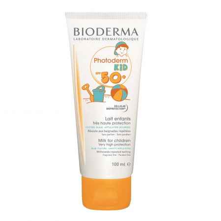 Lapte colorat protectie solara Photoderm Kid, SPF 50+, 100 ml, Bioderma