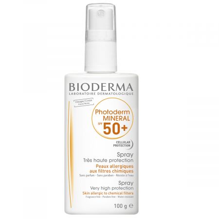 Spray protectie solara Photoderm Mineral, SPF 50+, 100 g, Bioderma