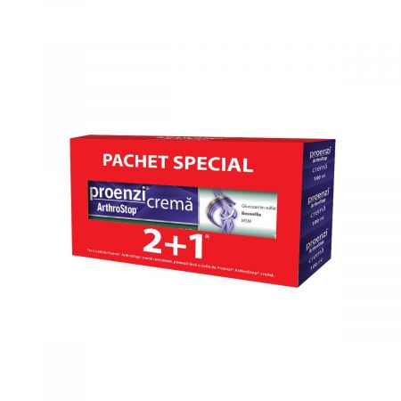 Pachet Proenzi ArtroStop crema, 3 x 100 ml,  (2 + 1) Walmark