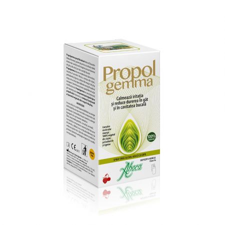 Propolgemma spray de gat fara alcool pentru adulti si copii, 30 ml, Aboca