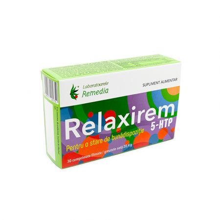 Relaxirem 5HTP, 30 comprimate filmate, Remedia