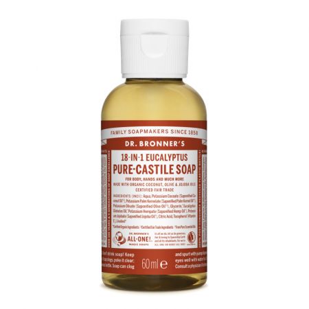 Sapun magic lichid 18in1 cu eucalipt pentru calatorii, 60 ml, Dr. Bronner's