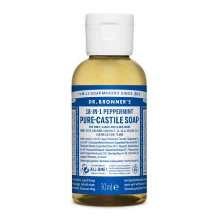 Sapun magic lichid 18in1 cu menta pentru calatorii, 60 ml, Dr. Bronner's