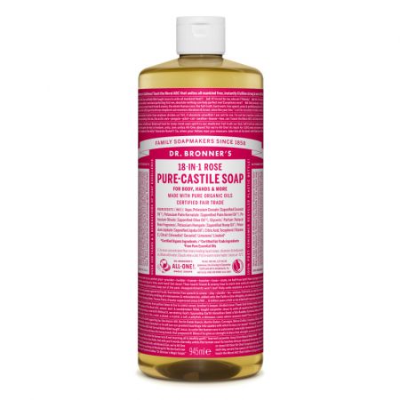 Sapun magic lichid 18in1 cu trandafiri, 945 ml, Dr. Bronner's