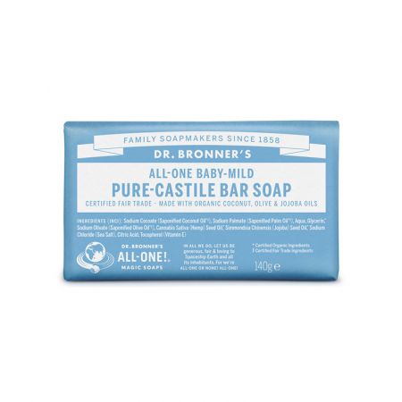 Sapun solid fara parfum Castilia, 140 g, Dr. Bronner's