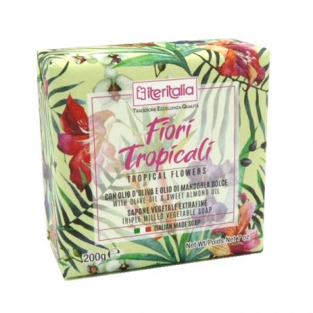 Sapun vegetal extrafin cu flori tropicale, 200 g, Iteritalia