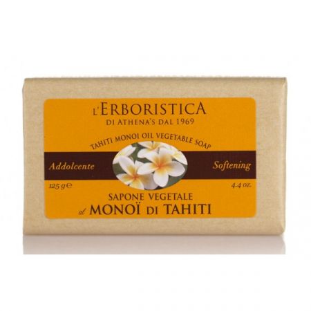 Sapun vegetal vegan pentru toate tipurile de piele cu ulei de Monoi de Tahiti, 125 g, L'erboristica