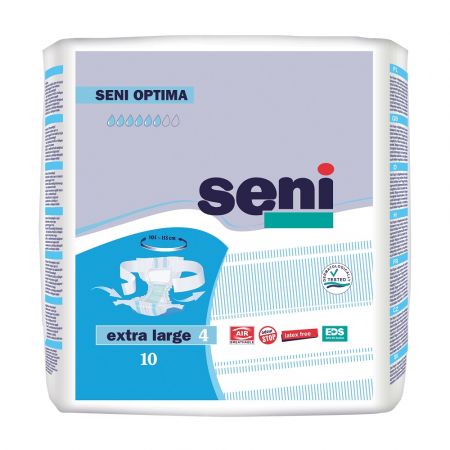 Scutece pentru adulti cu sistem semi-deschis Marimea Extra Large Optima, 10 bucati, Seni