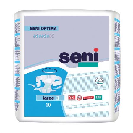 Scutece cu sistem semi-deschis Optima, Large, 10 bucati, Seni