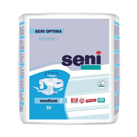 Scutece cu sistem semi-deschis Optima, Medium, 10 bucati, Seni