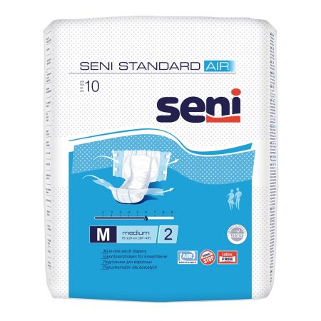 Scutece cu sistem inchis Standard Air, Medium, 10 bucati, Seni